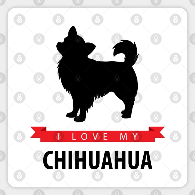 I Love My Long Haired Chihuahua Sticker by millersye